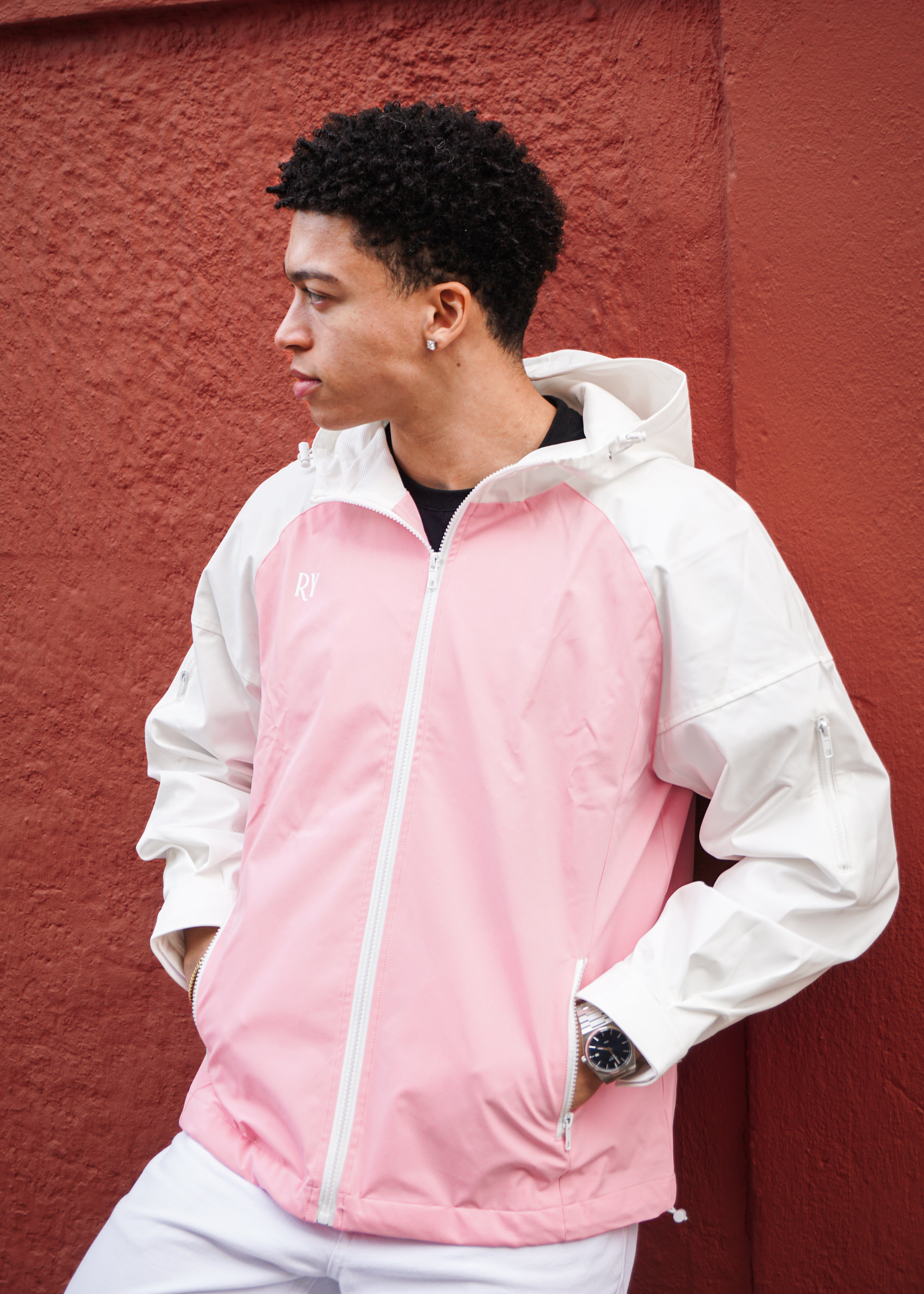 Pink/Hvid Jakke