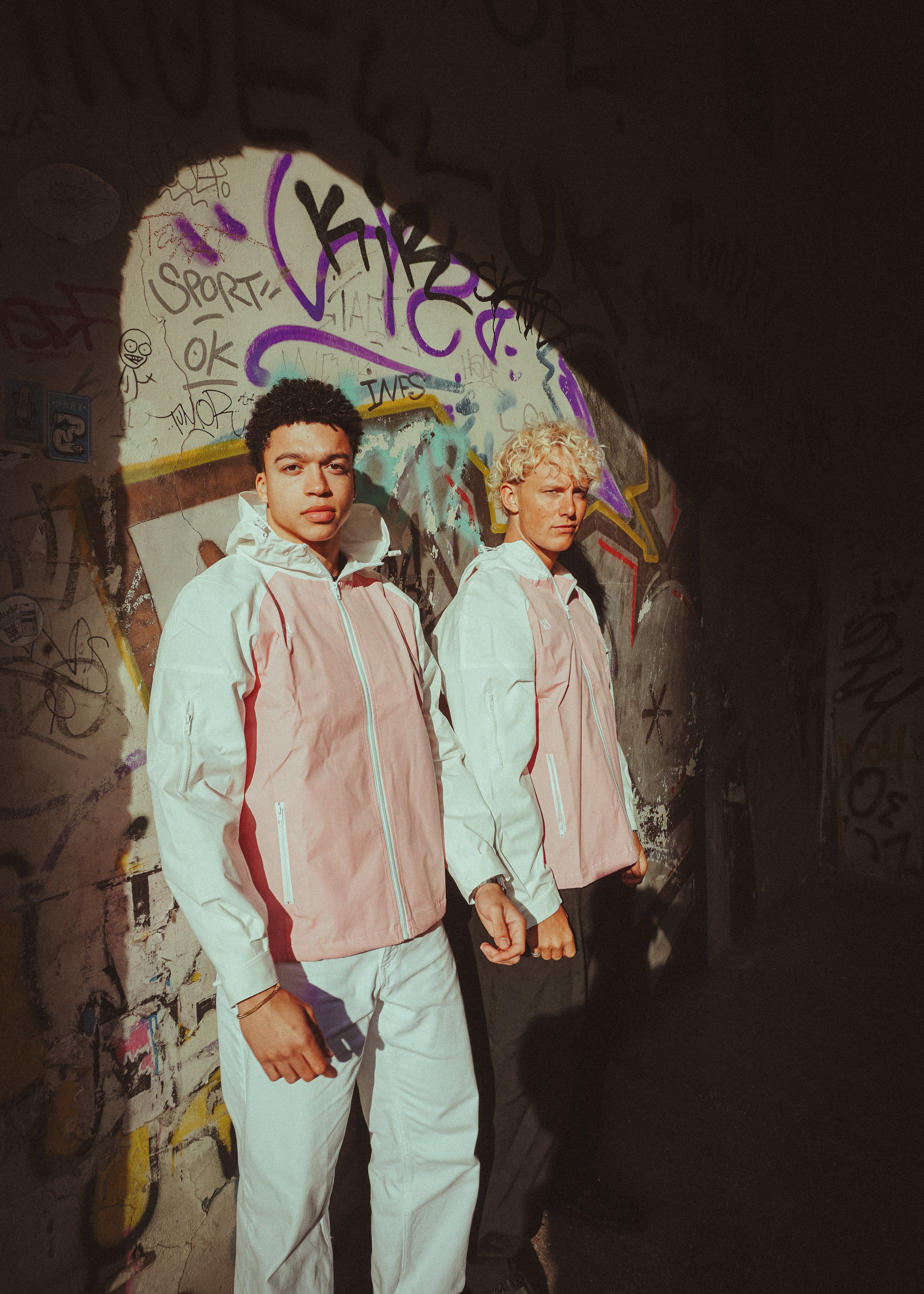 Pink/Hvid Jakke