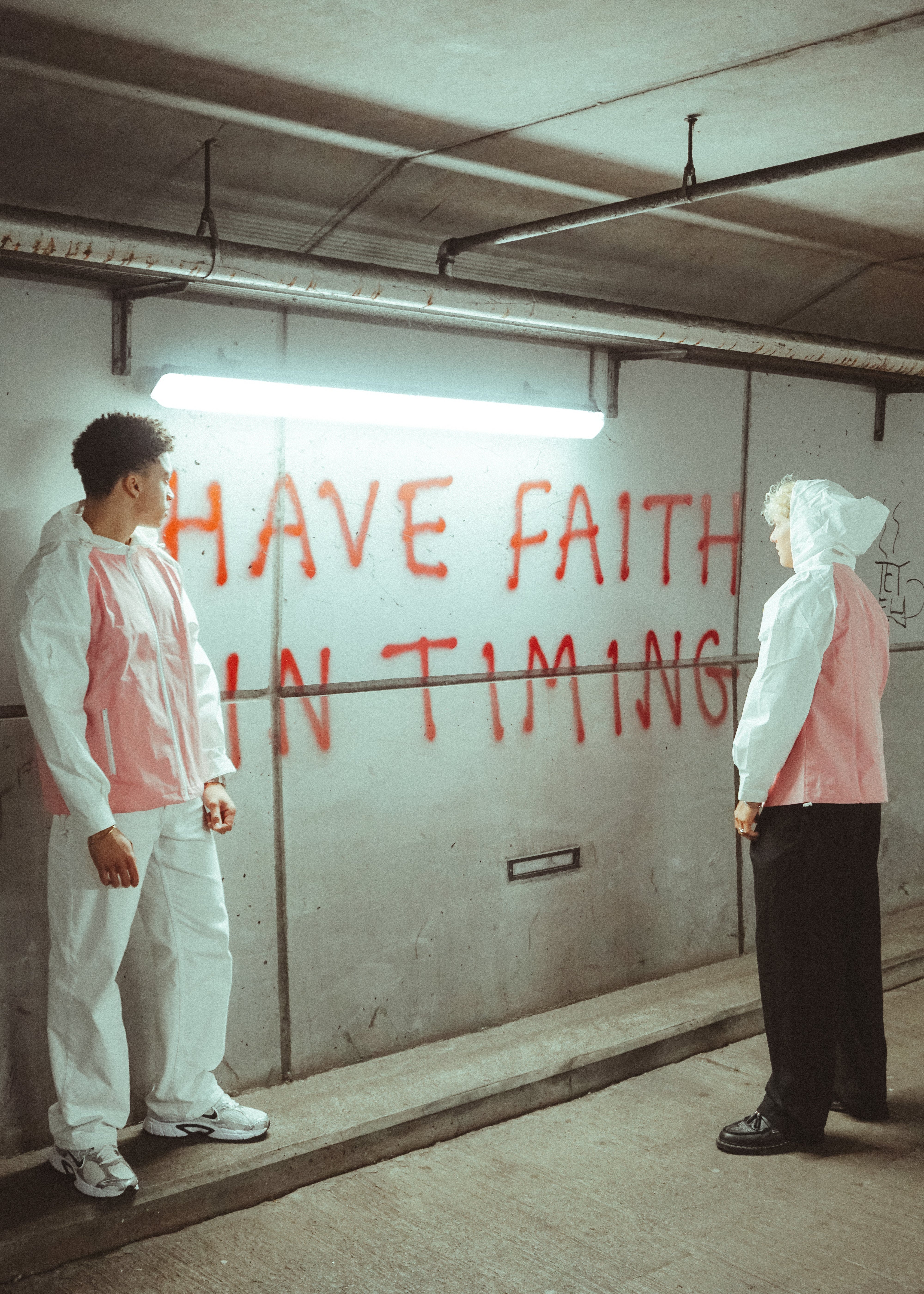 Pink/Hvid Jakke