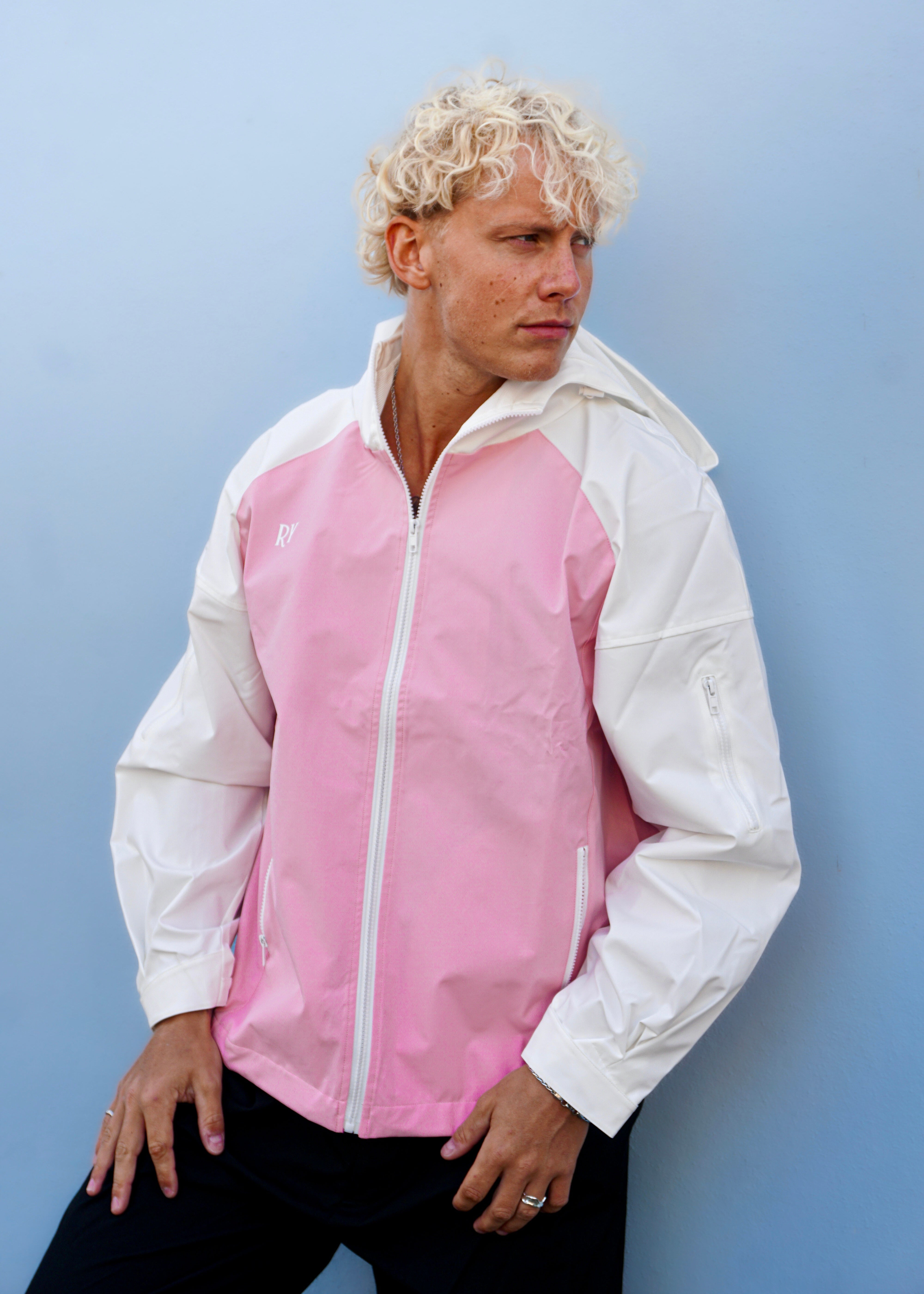 Pink/Hvid Jakke