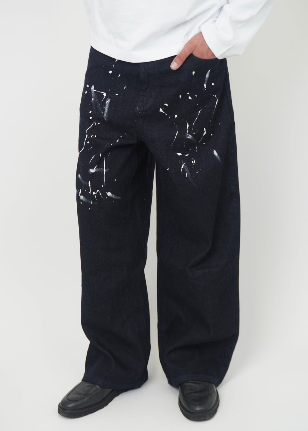 Selvedge Splatter Baggy Jeans