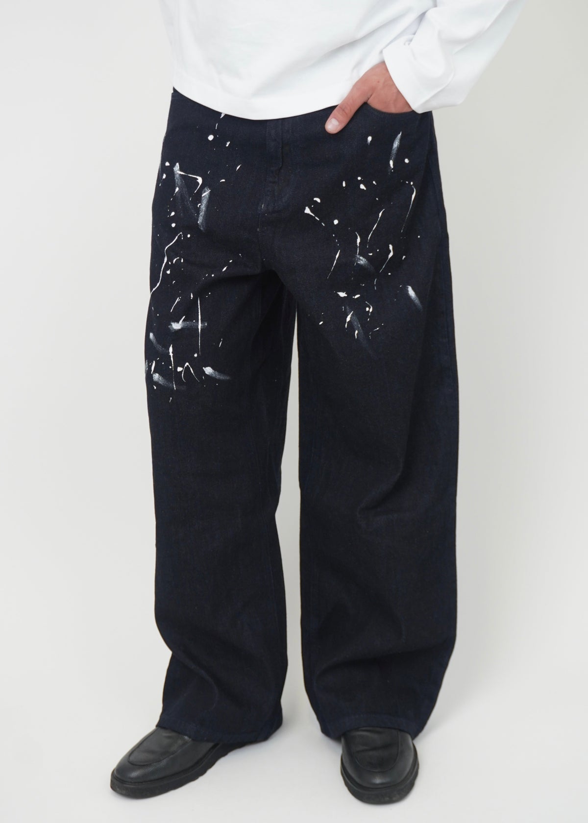 Selvedge Splatter Baggy Jeans
