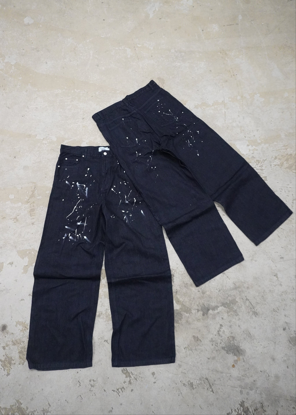 Selvedge Splatter Baggy Jeans