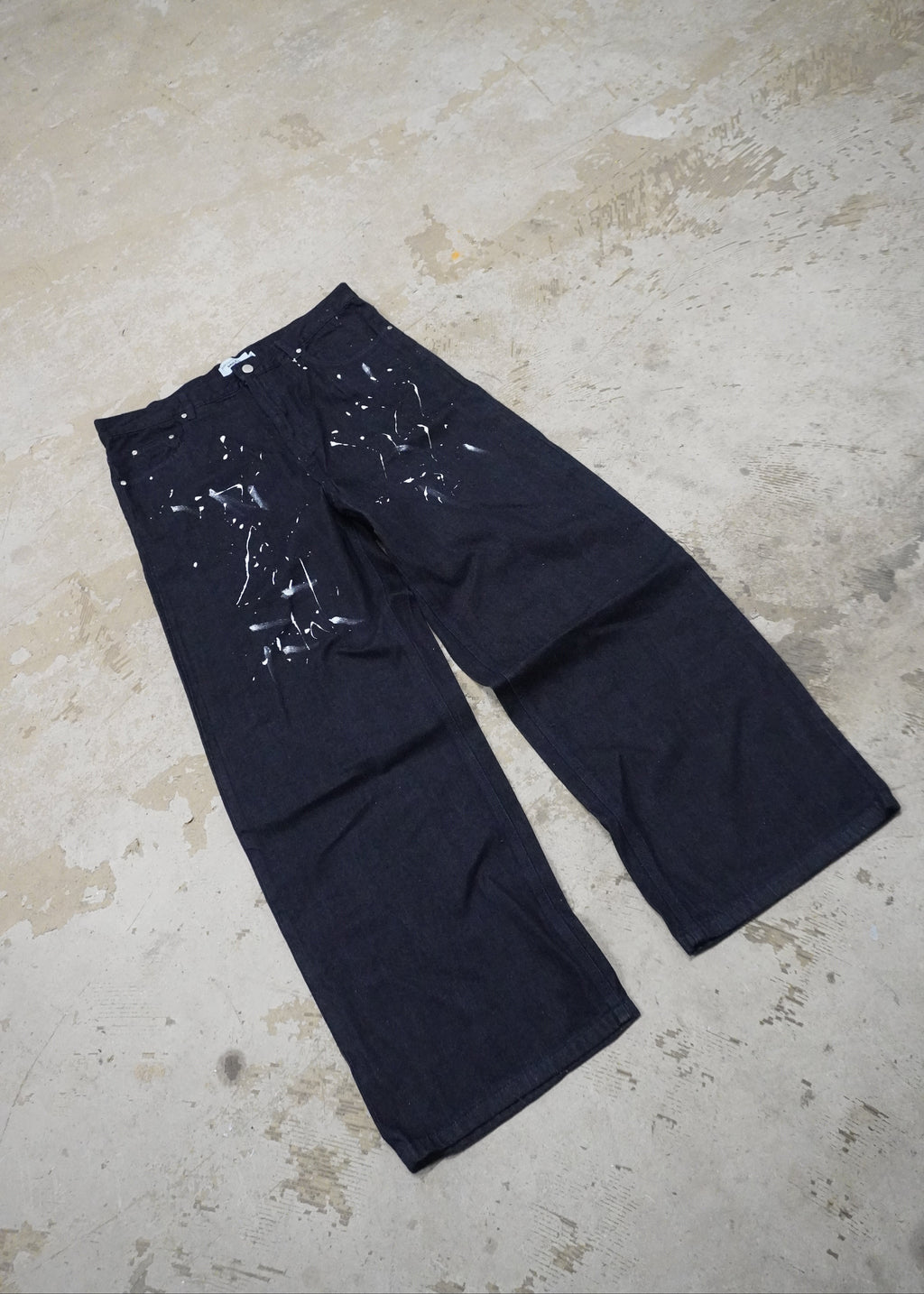 Selvedge Splatter Baggy Jeans