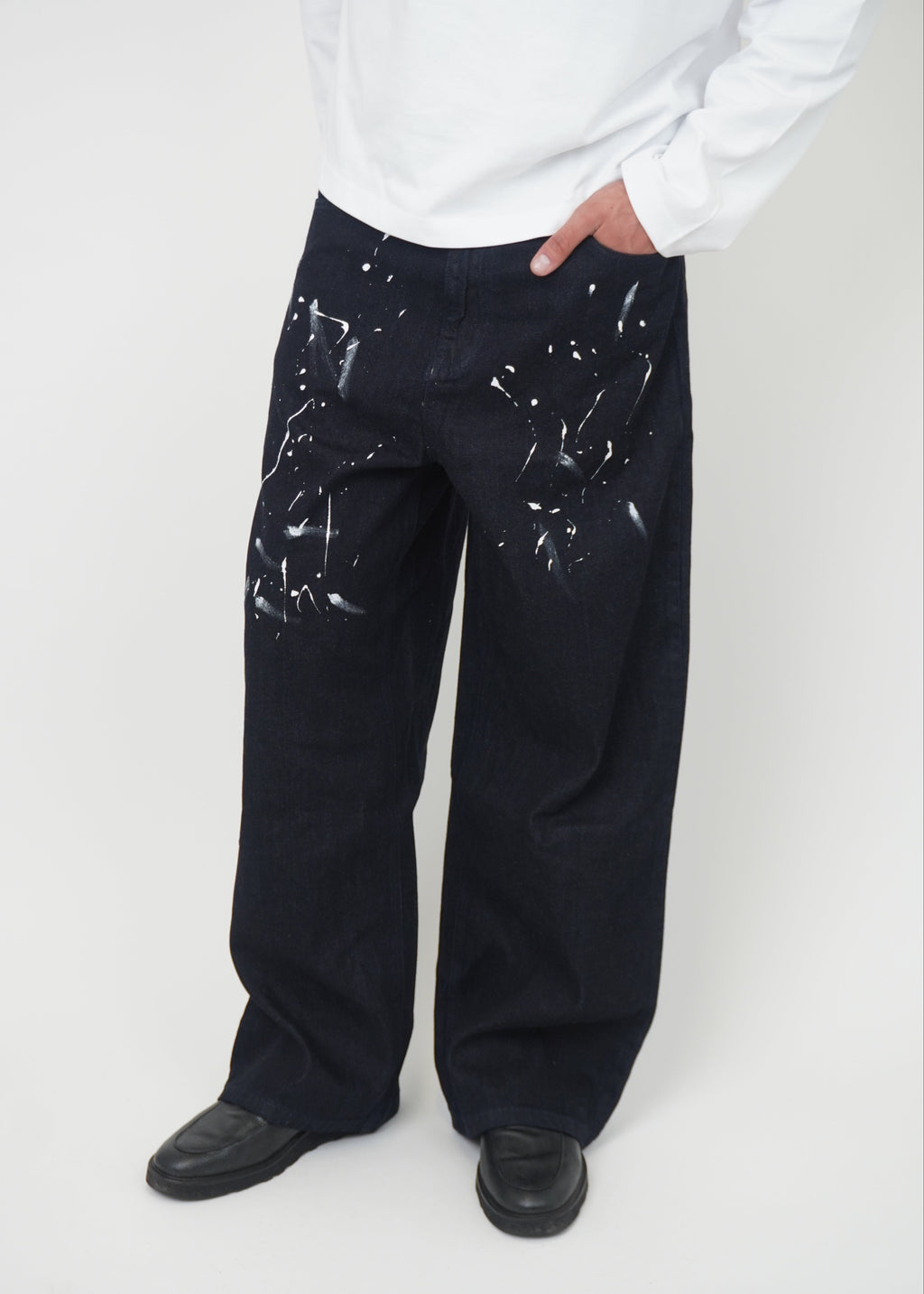 Selvedge Splatter Baggy Jeans
