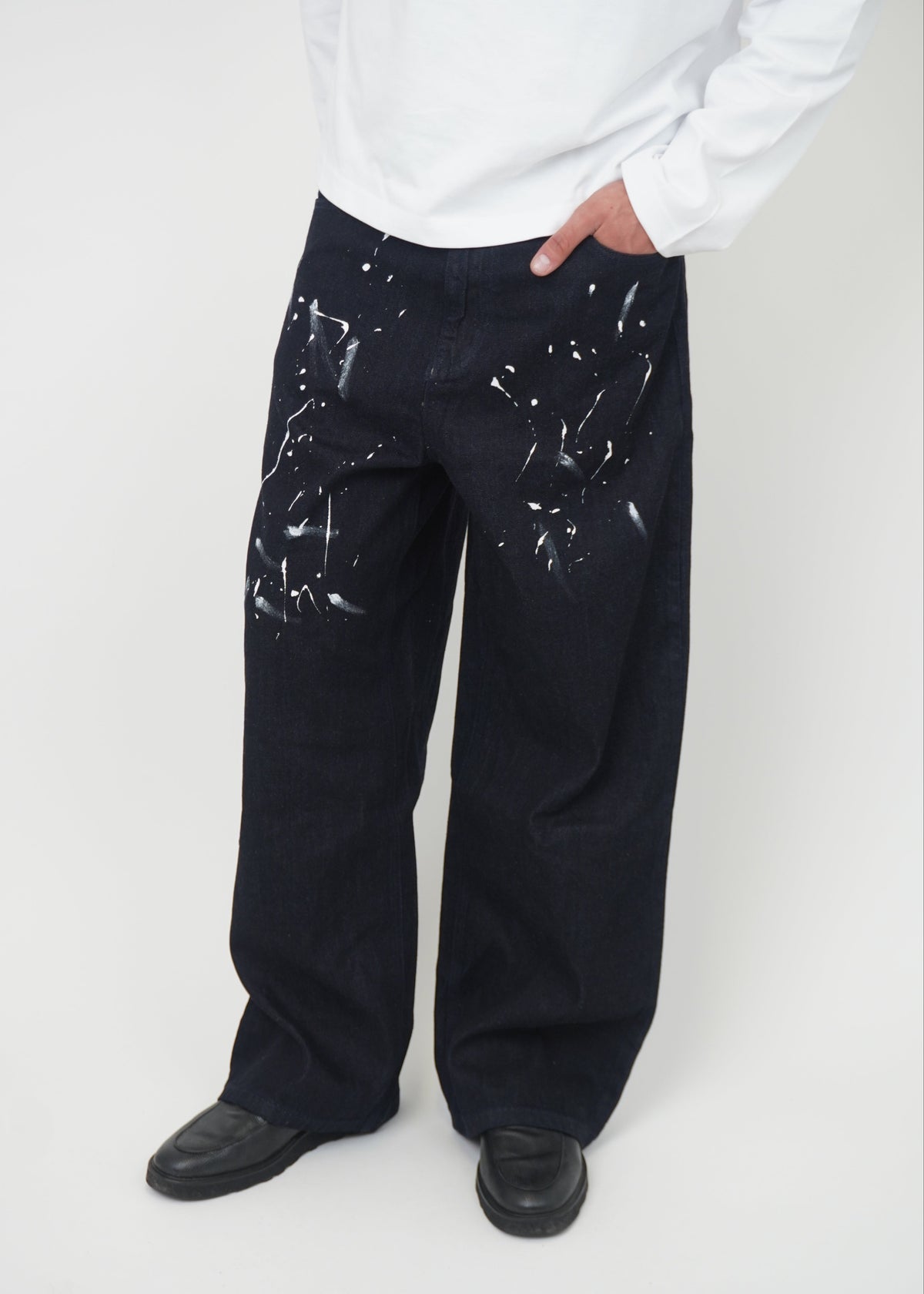 Selvedge Splatter Baggy Jeans