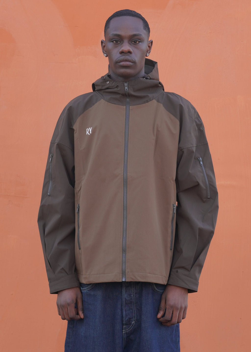 Brown-on-Brown windbreaker