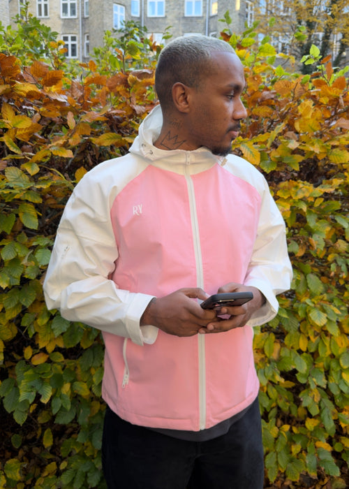 Pink-Hvid Jakke